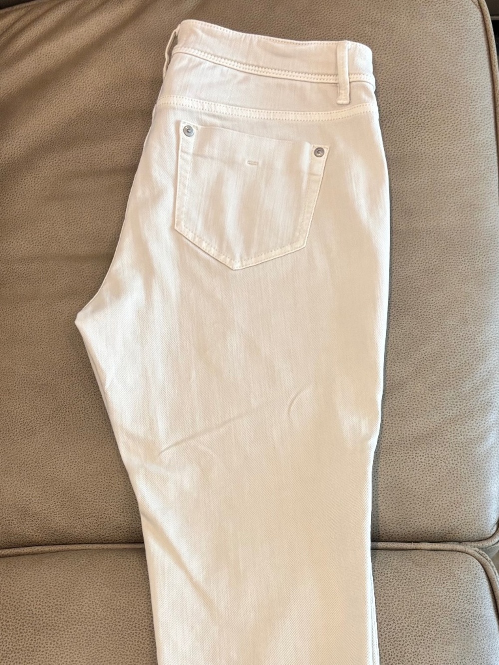 J Jill Authentic Fit slim ankle denim jean in off white 8 Petite - Picture 8 of 14
